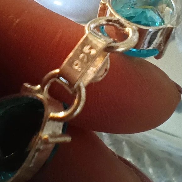 🦋Blue Topaz Gemstone Sterling Silver Bracelet Sterling Silver stamped - Picture 6 of 9